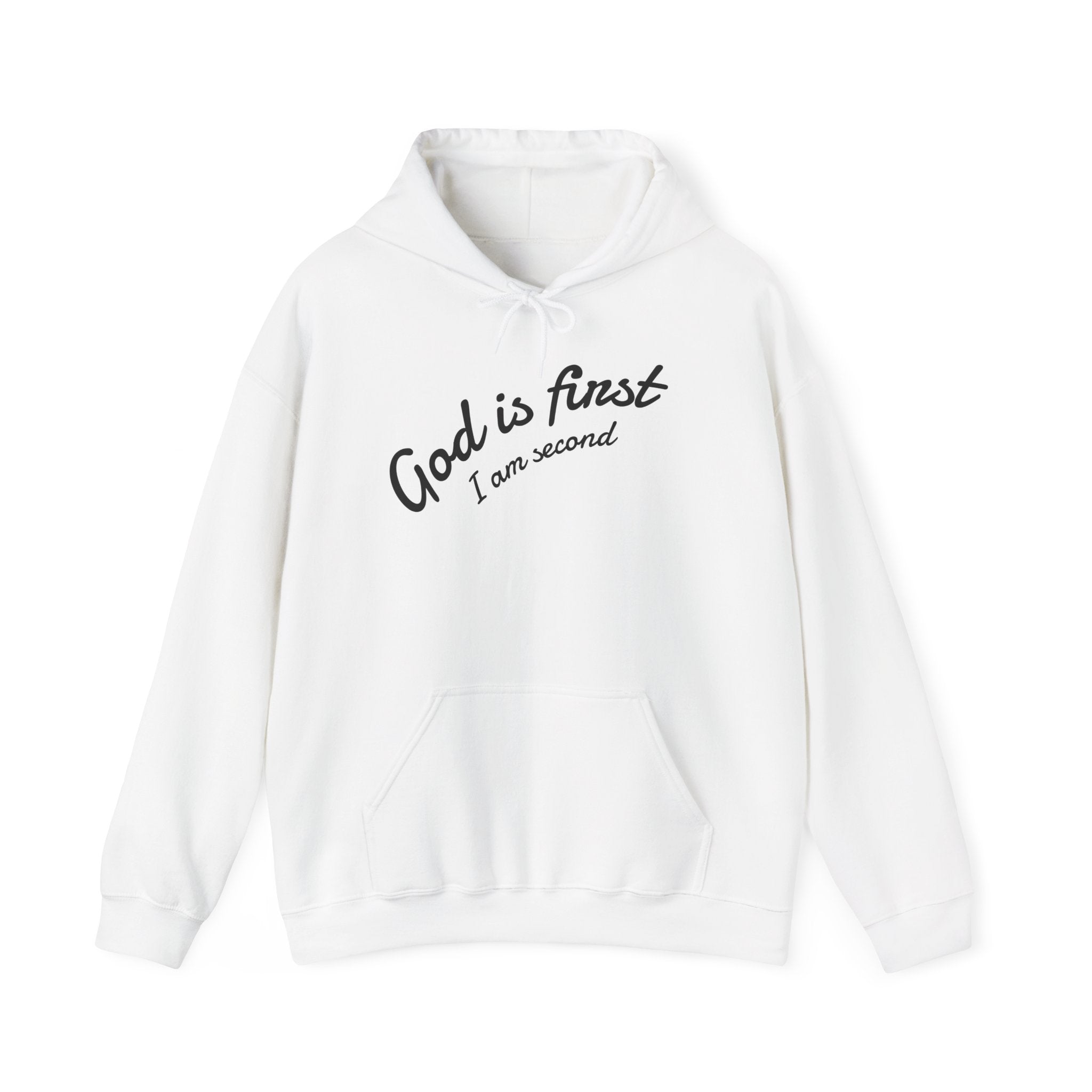 Unisex Inspirational Sweatshirt - God is First I am Second, Faith Hoodie, Christian Apparel, Cozy Gift, Spiritual Wear