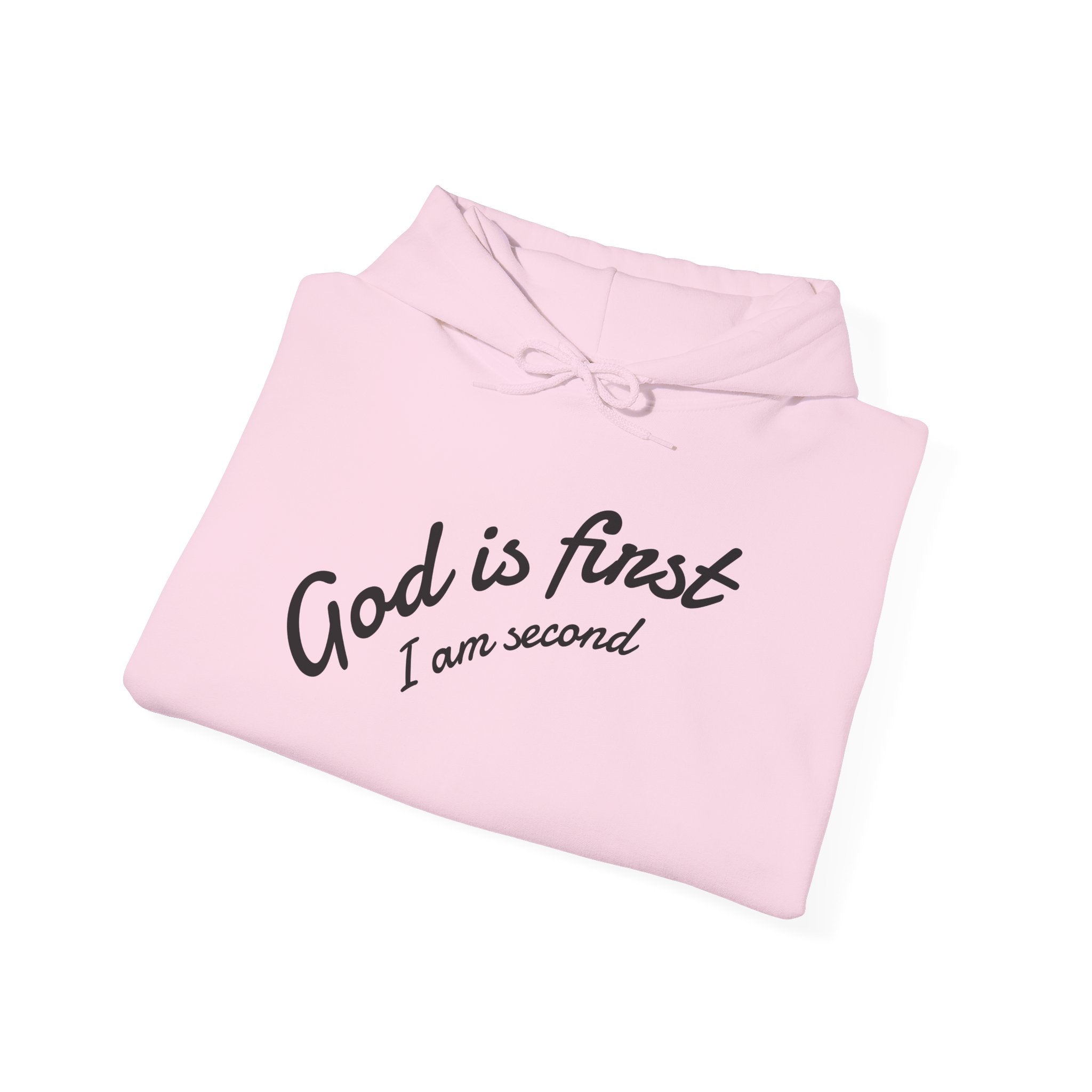 Unisex Inspirational Sweatshirt - God is First I am Second, Faith Hoodie, Christian Apparel, Cozy Gift, Spiritual Wear