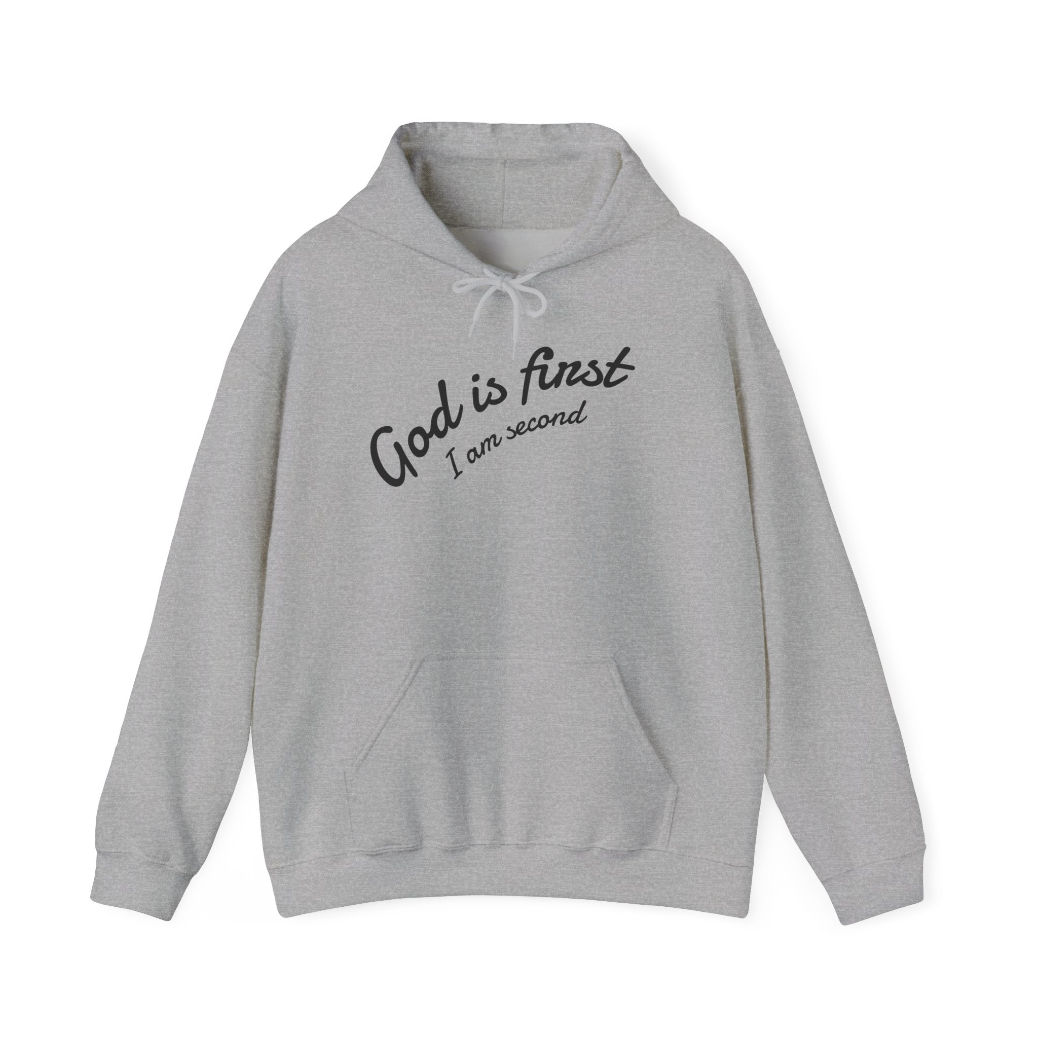 Unisex Inspirational Sweatshirt - God is First I am Second, Faith Hoodie, Christian Apparel, Cozy Gift, Spiritual Wear