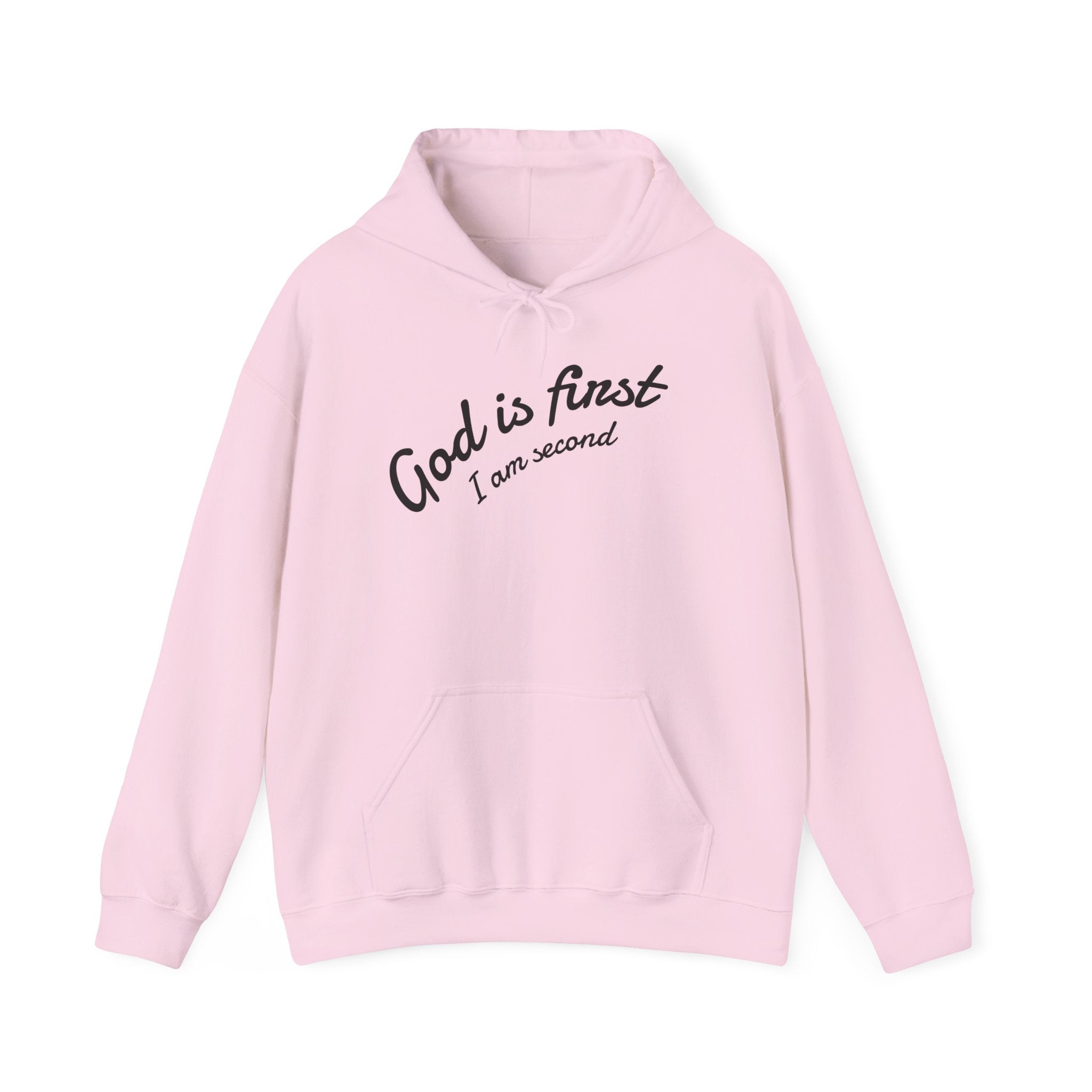 Unisex Inspirational Sweatshirt - God is First I am Second, Faith Hoodie, Christian Apparel, Cozy Gift, Spiritual Wear