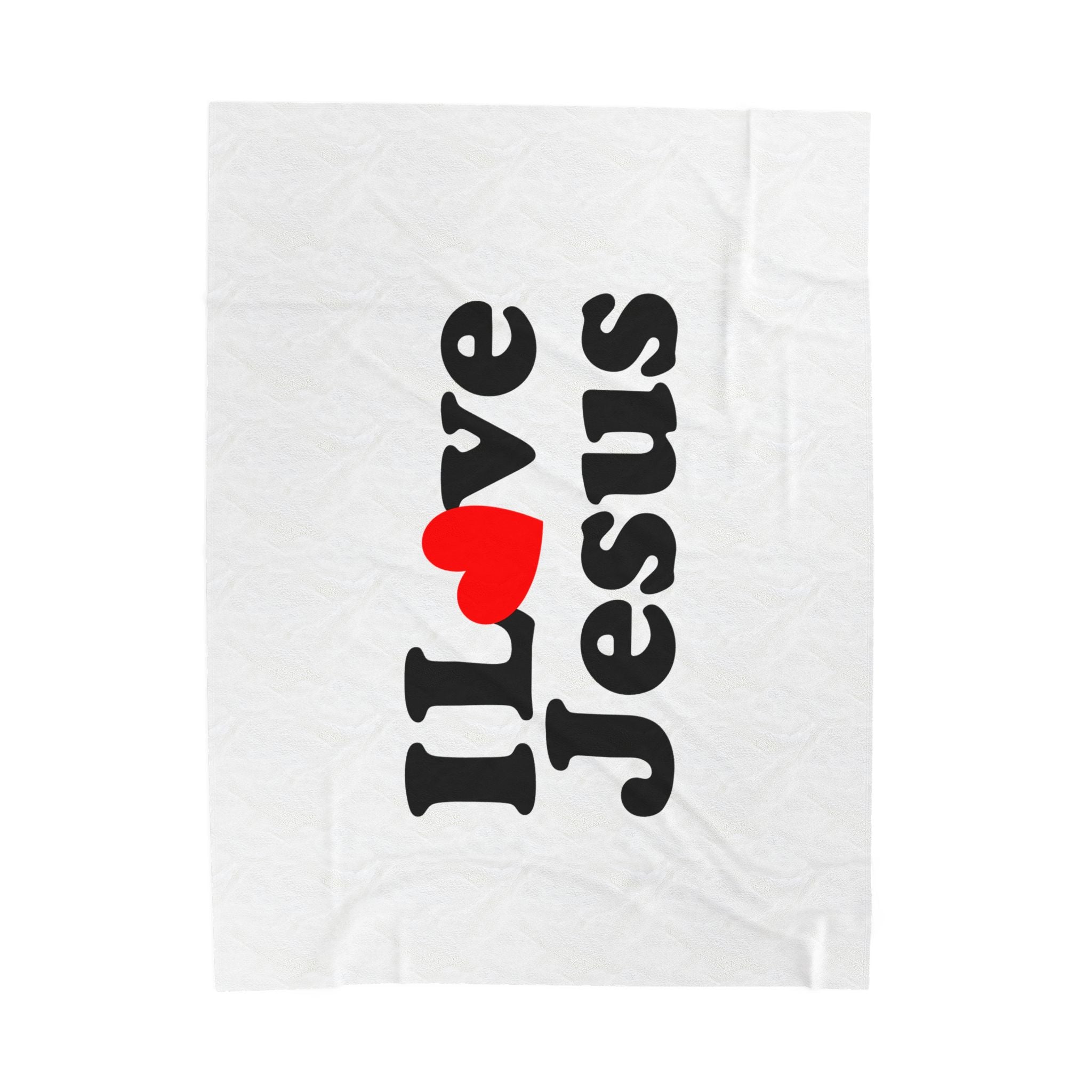 I Love Jesus Velveteen Plush Blanket, Cozy Christian Gift, Home Décor, Religious Blanket, Perfect for Church & Everyday Use
