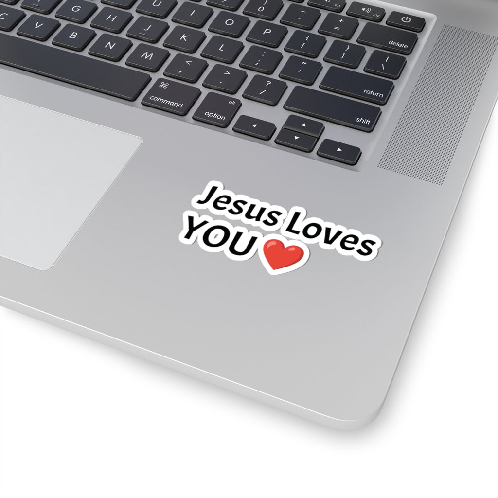 Jesus Loves You Kiss-Cut Stickers, Christian Stickers, Inspirational Decals, Laptop Stickers, Bible Verse Stickers, Gift for Friends