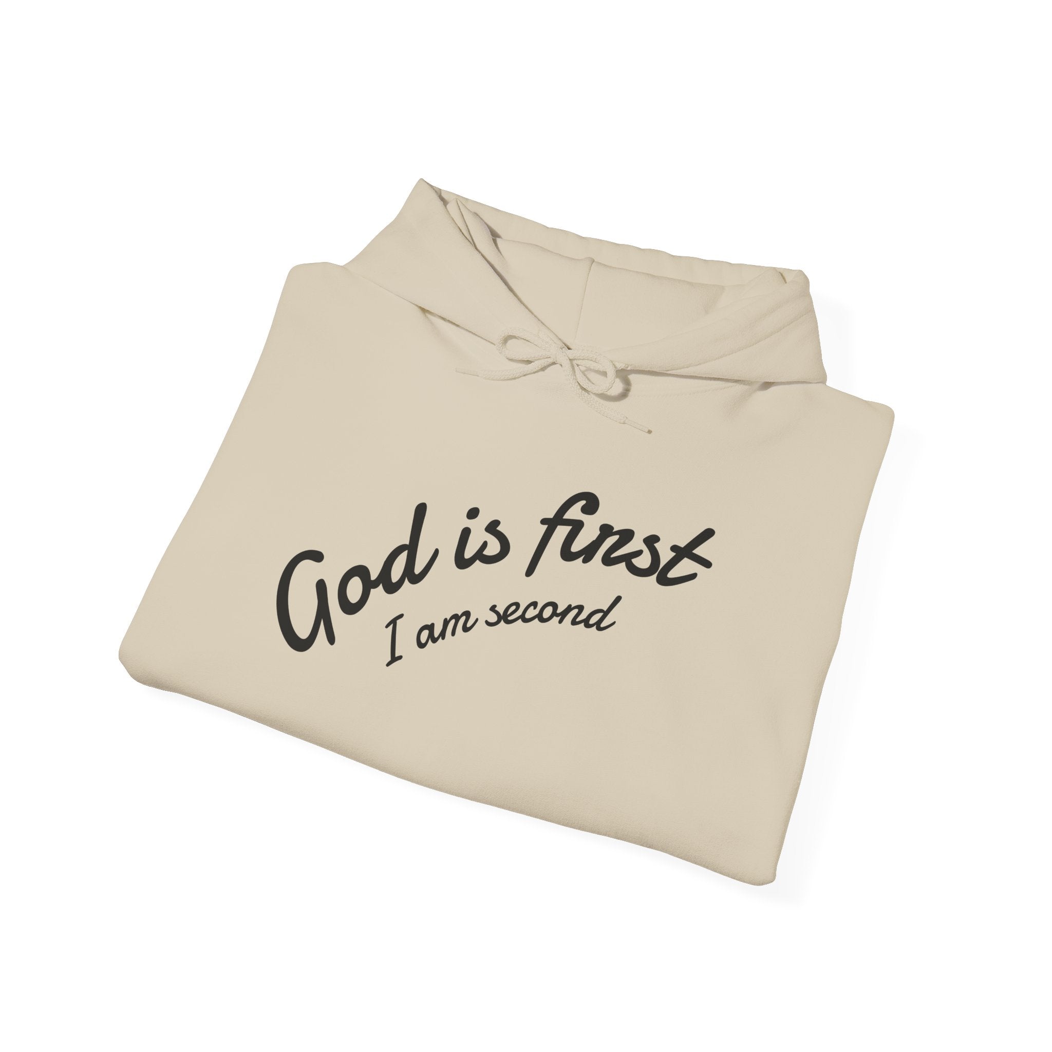 Unisex Inspirational Sweatshirt - God is First I am Second, Faith Hoodie, Christian Apparel, Cozy Gift, Spiritual Wear