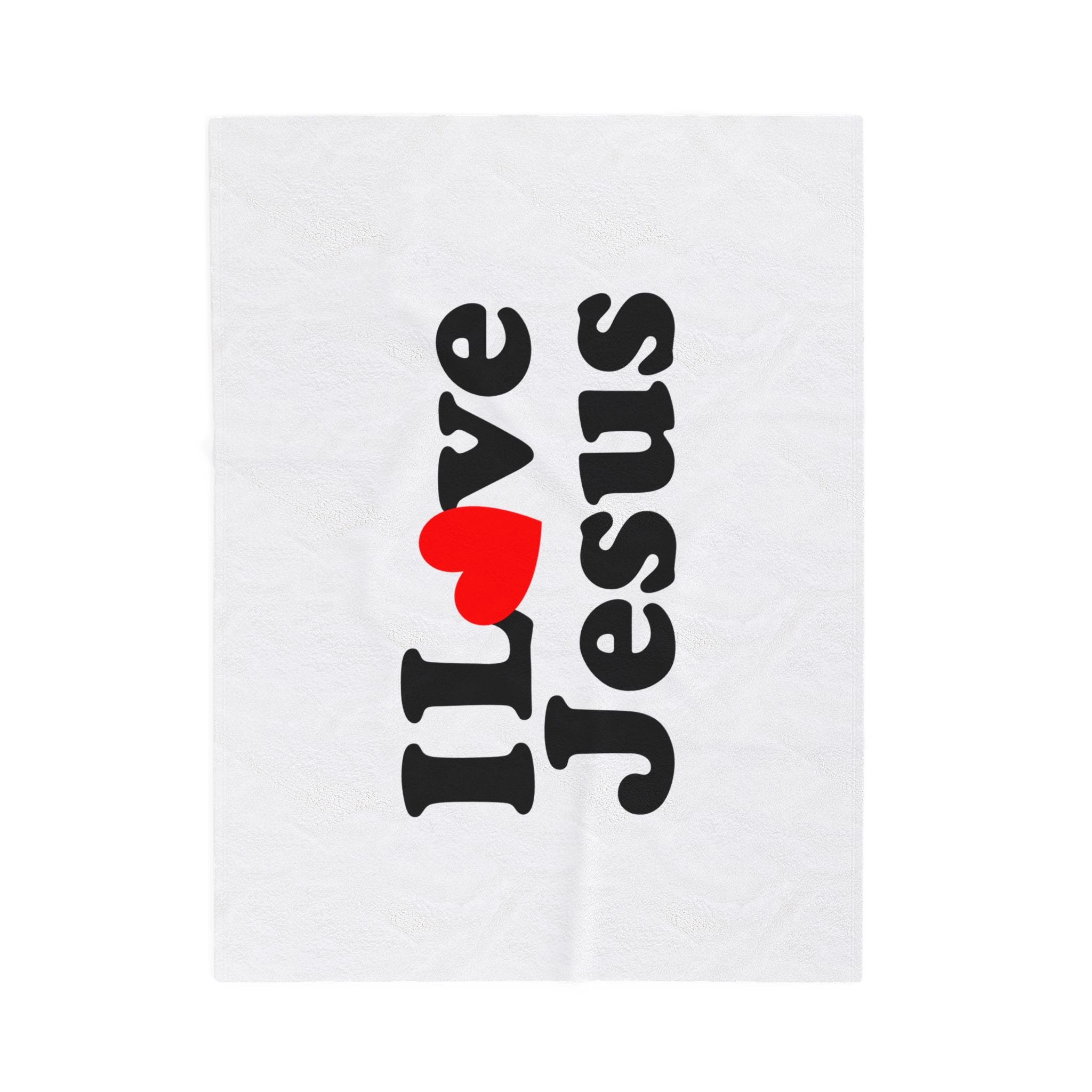 I Love Jesus Velveteen Plush Blanket, Cozy Christian Gift, Home Décor, Religious Blanket, Perfect for Church & Everyday Use