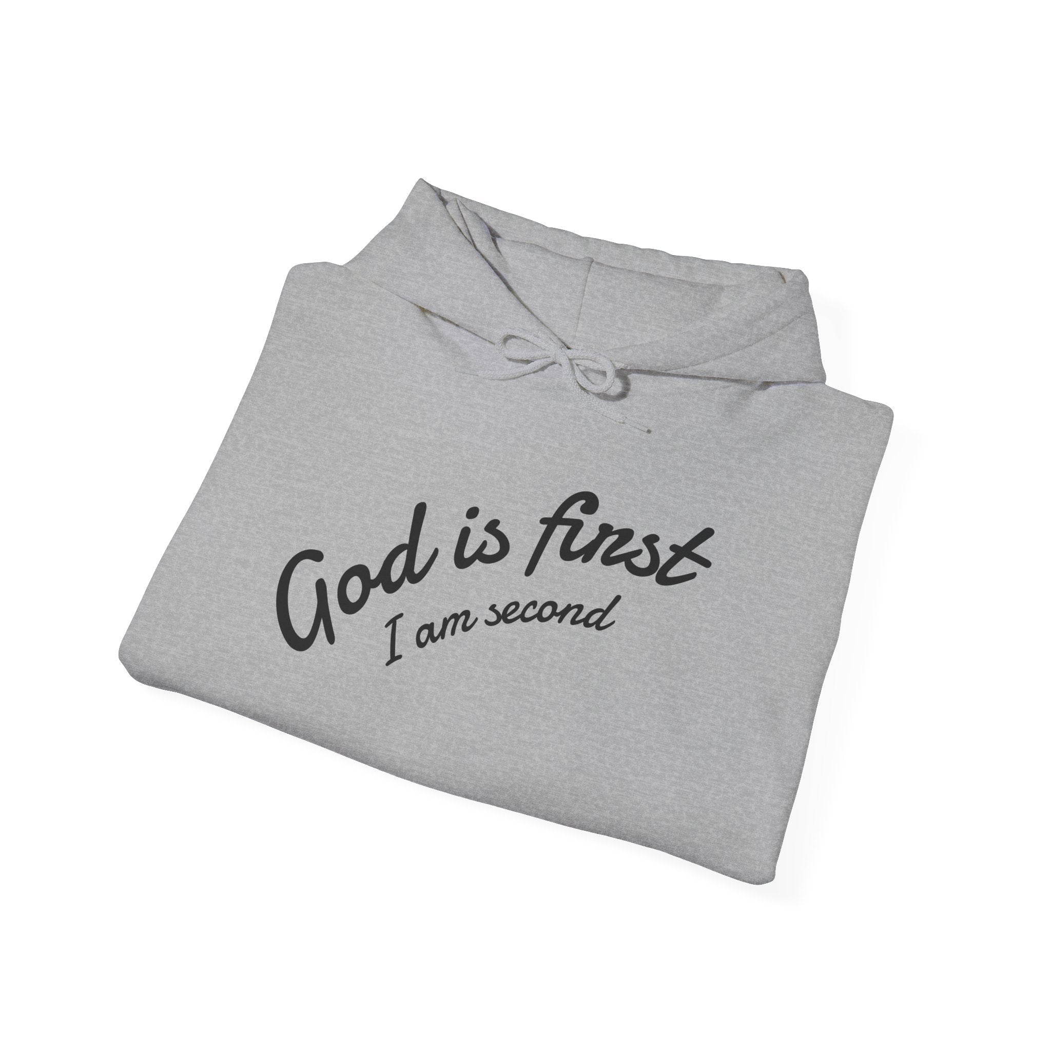 Unisex Inspirational Sweatshirt - God is First I am Second, Faith Hoodie, Christian Apparel, Cozy Gift, Spiritual Wear