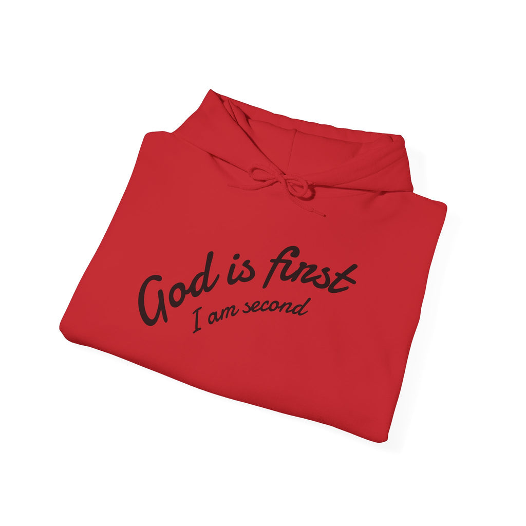 Unisex Inspirational Sweatshirt - God is First I am Second, Faith Hoodie, Christian Apparel, Cozy Gift, Spiritual Wear