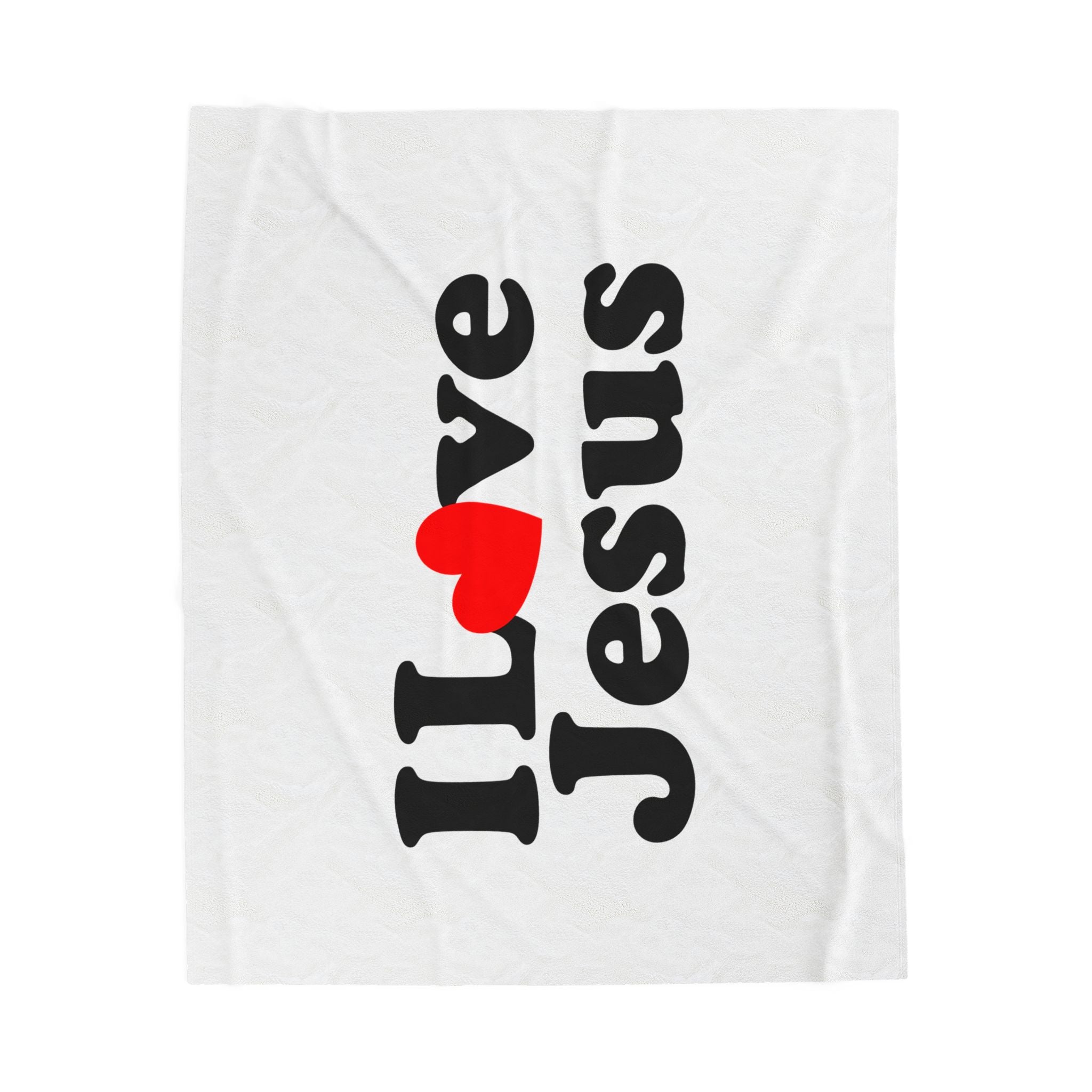 I Love Jesus Velveteen Plush Blanket, Cozy Christian Gift, Home Décor, Religious Blanket, Perfect for Church & Everyday Use