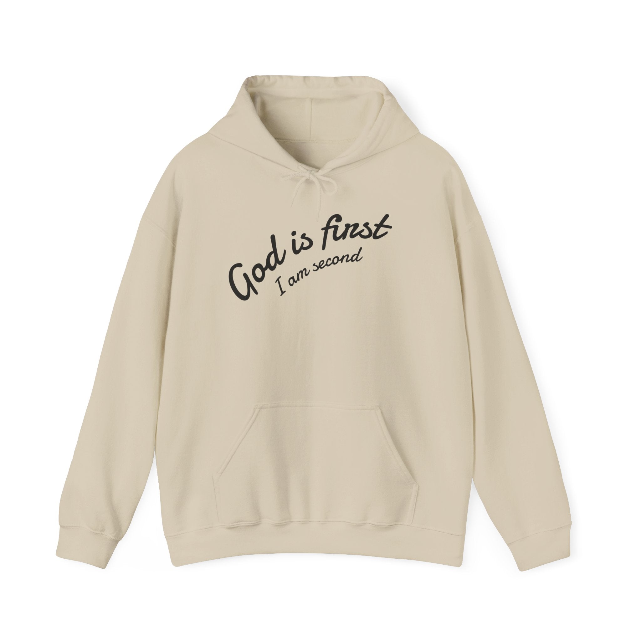 Unisex Inspirational Sweatshirt - God is First I am Second, Faith Hoodie, Christian Apparel, Cozy Gift, Spiritual Wear
